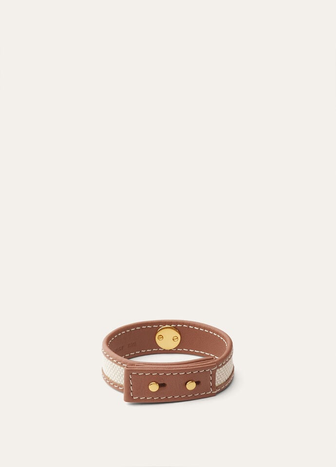 EXTRA BRACELET NATURAL CANVAS/ROUNDED LEATHER_FAP2701_B5A7_4
