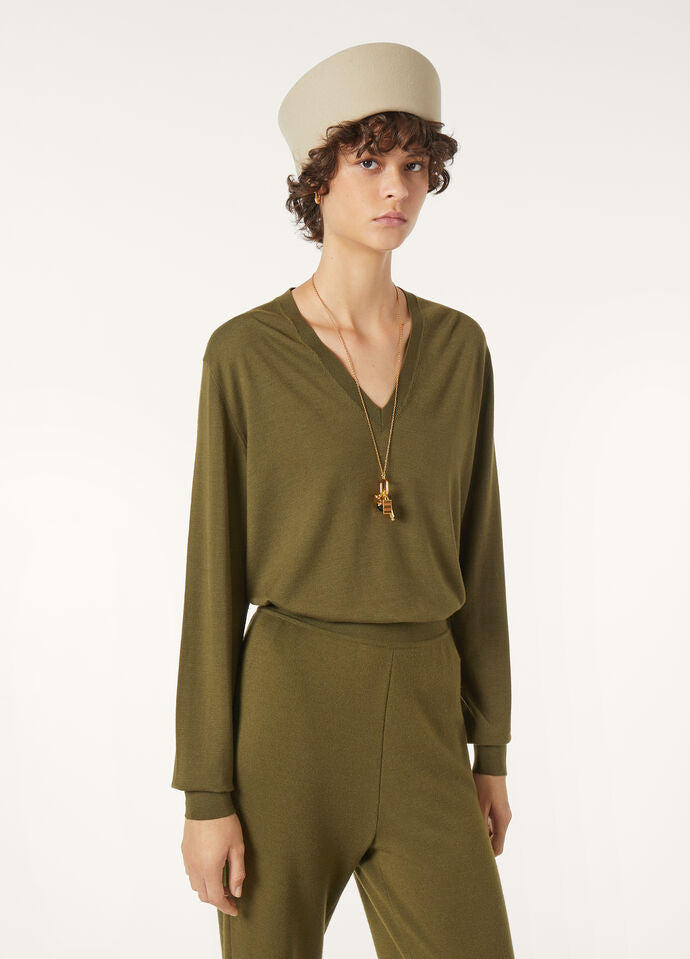 ICONIC ROYAL LIGHTNESS V NECK SWEATER WOOL SILK GG 18_FAP0150_516Y_3