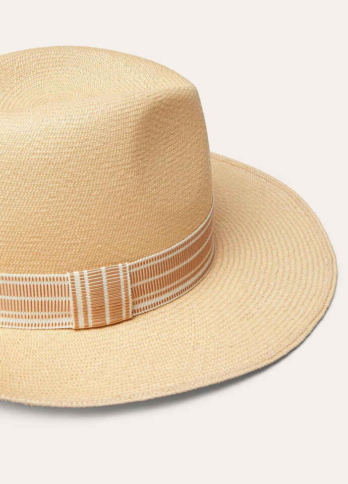 SERGIO HAT BICOLOR SUITCASE STRIPE RIBBON STRAW20_FAP1571_F6V8_4