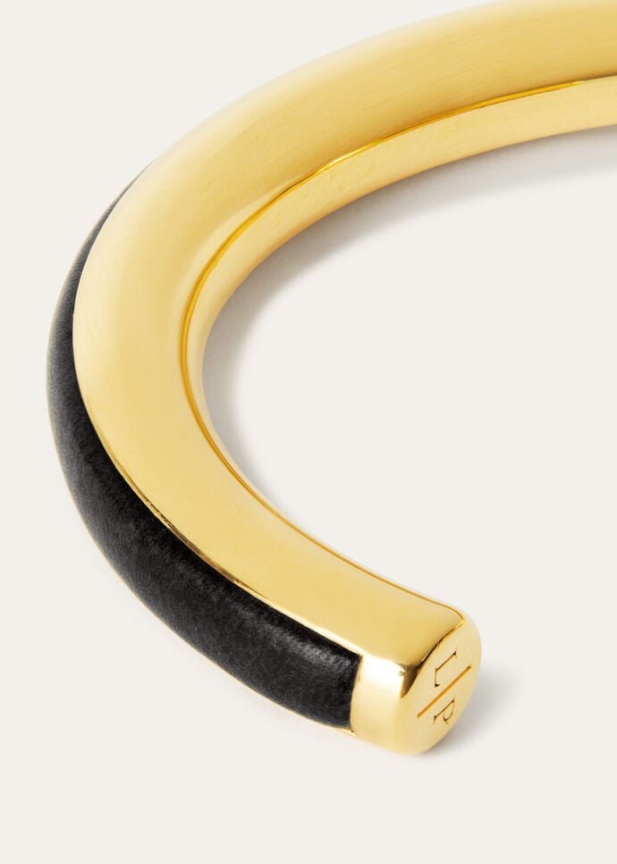 CUFF BRACELET WITH LEATHER INLAY ROUNDED CALF_FAO8500_804P_5