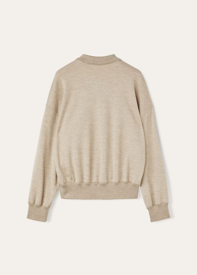 COCOONING LS POLO SWEATSHIRT RAW CASH FLEECE_FAO6286_E07N_6