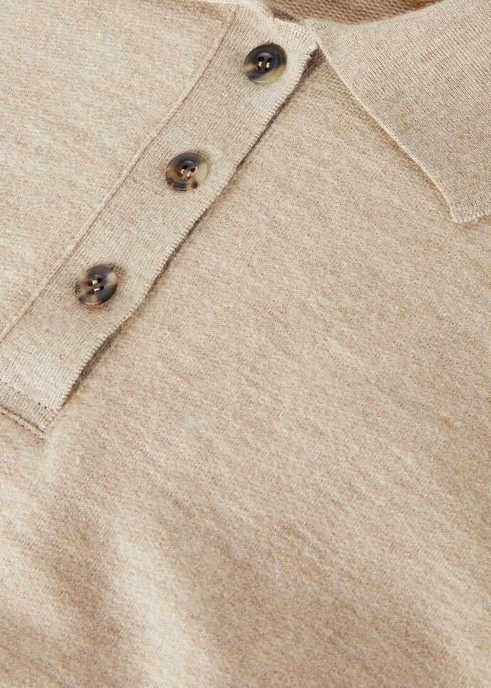 COCOONING LS POLO SWEATSHIRT RAW CASH FLEECE_FAO6286_E07N_7