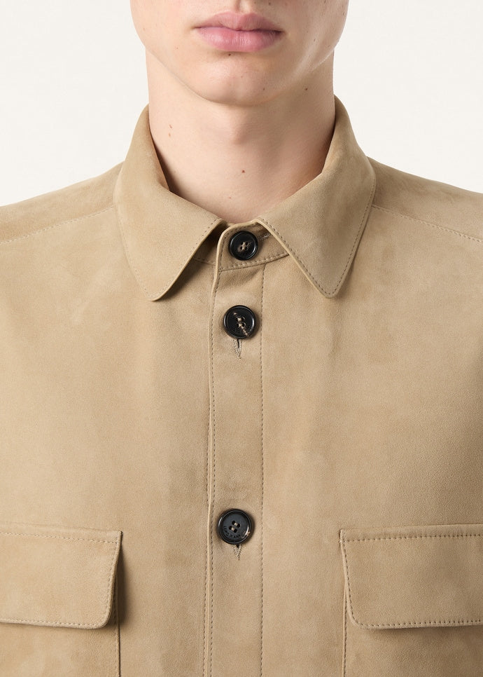 LORO PIANA OVERSHIRT LOWERED SUEDE_FAQ4057_D147_2