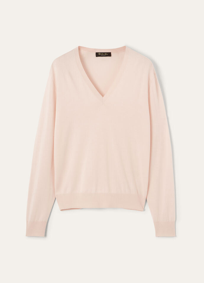ICONIC ROYAL LIGHTNESS V NECK SWEATER WOOL SILK GG 18_FAP0150_30I3_5