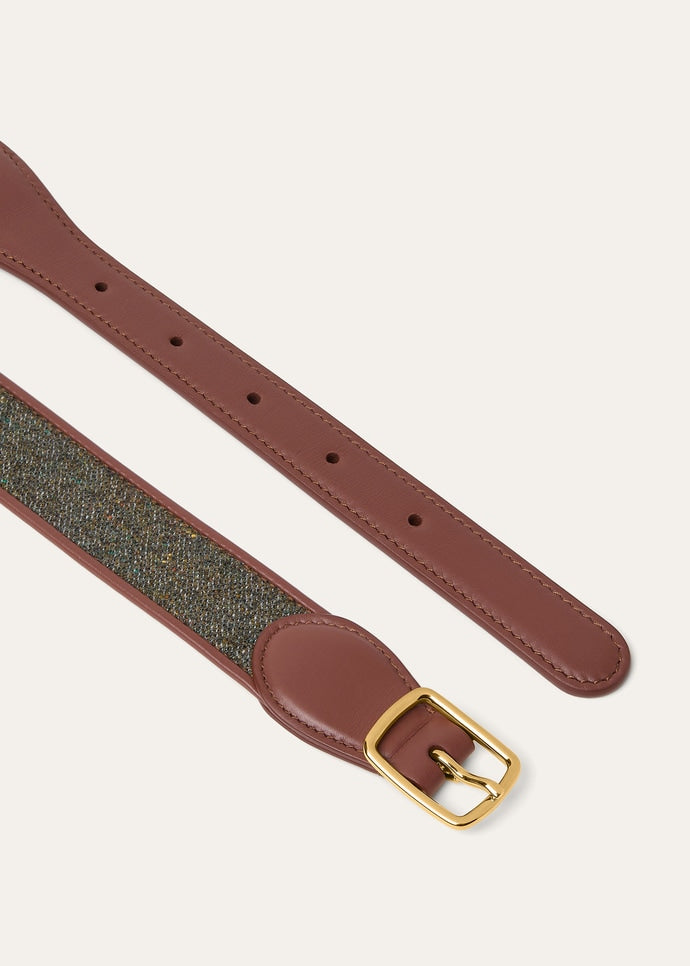 BINDING BELT CASH TWEED/ROUNDED LEATHER_FAQ3258_B5NA_2