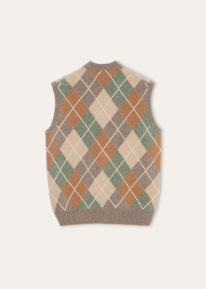 DRUMOAK ARGYLE VEST SWEATER WOOL GG 12_FAQ0843_F7KS_6
