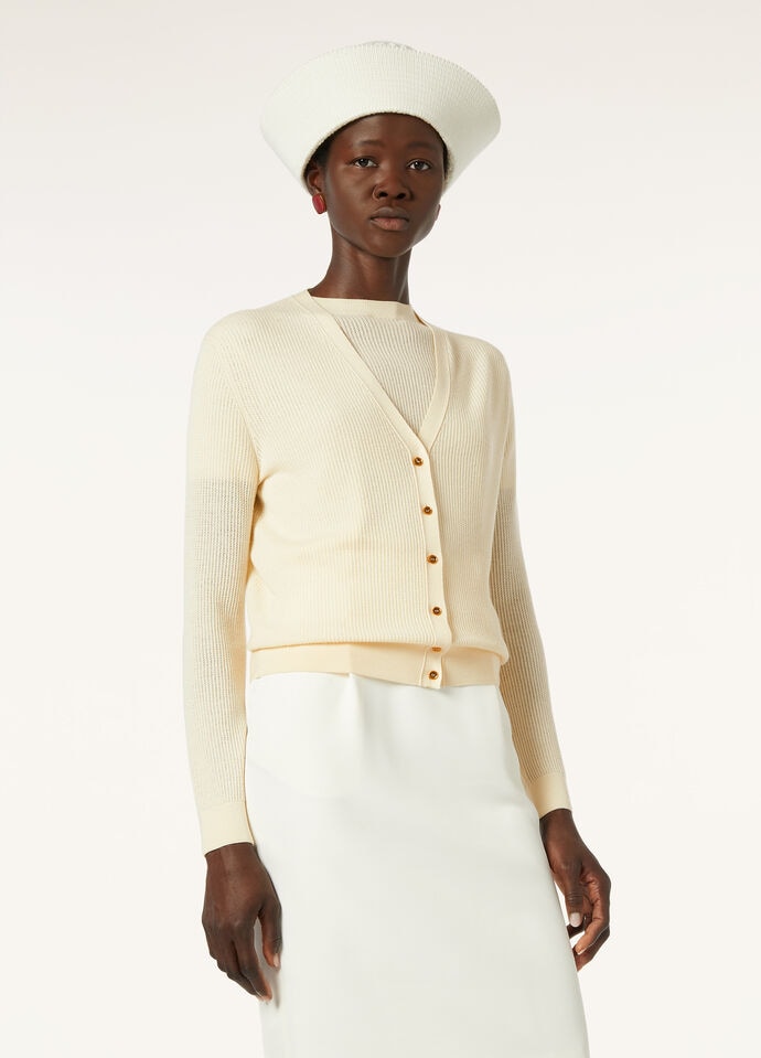 RIBBED ROYAL LIGHTNESS CARDIGAN SW.WOOL SILK GG18_FAP0887_1230_3