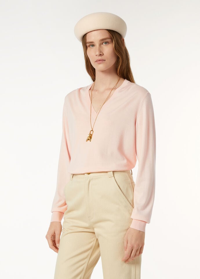 ICONIC ROYAL LIGHTNESS V NECK SWEATER WOOL SILK GG 18_FAP0150_30I3_3