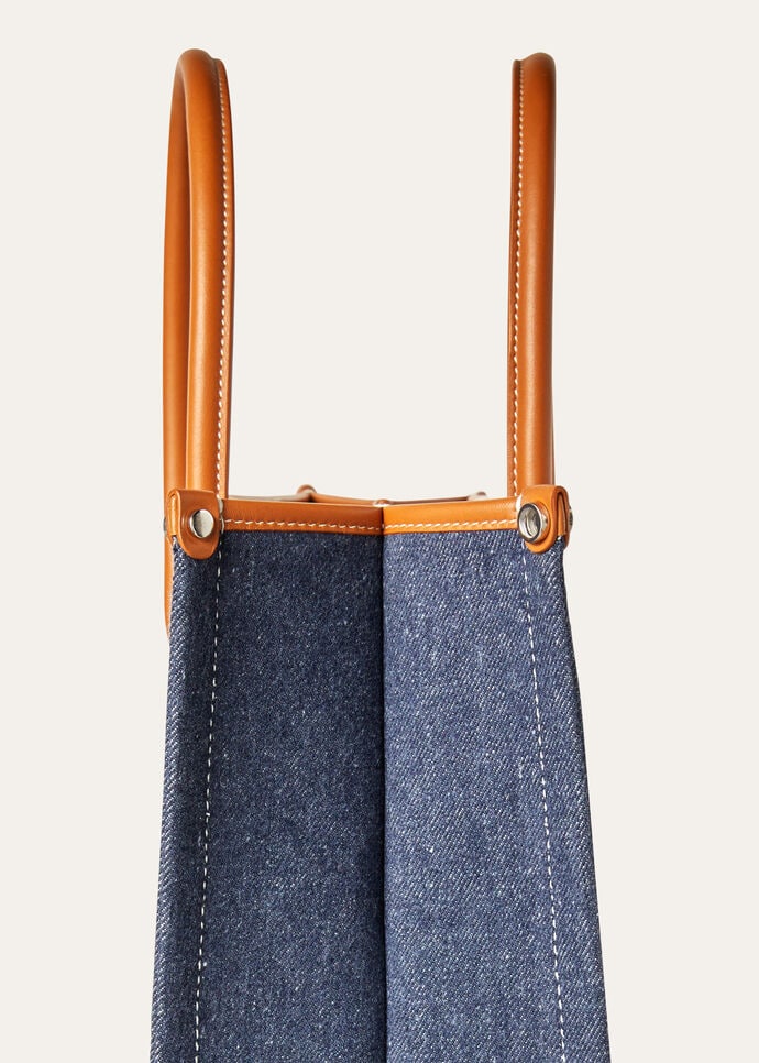 BEAM TOTE SMALL DENIM FLOWER ROUNDED CALF_FAO6976_B4M7_NR_4