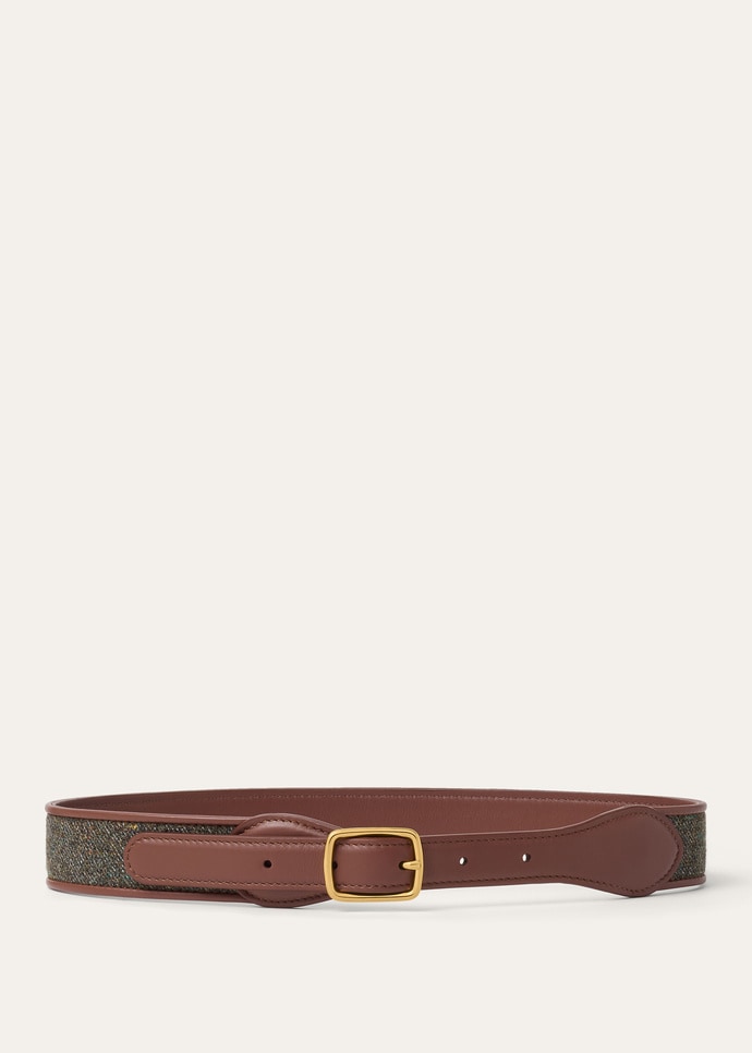 BINDING BELT CASH TWEED/ROUNDED LEATHER_FAQ3258_B5NA_1